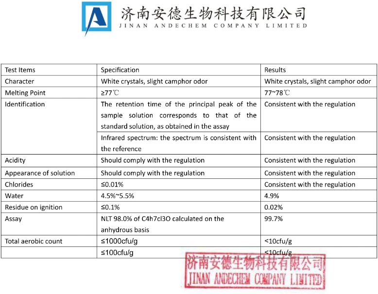 Veterinary API GMP Quality Comprtitive Pirce Chlorobutanol CAS 6001-64-5